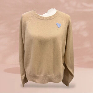 Kerri Rosenthal Women’s Gigi Oatmeal Pullover 100% Cashmere Sweater Size S